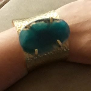 Bracelet brass and a blue geode